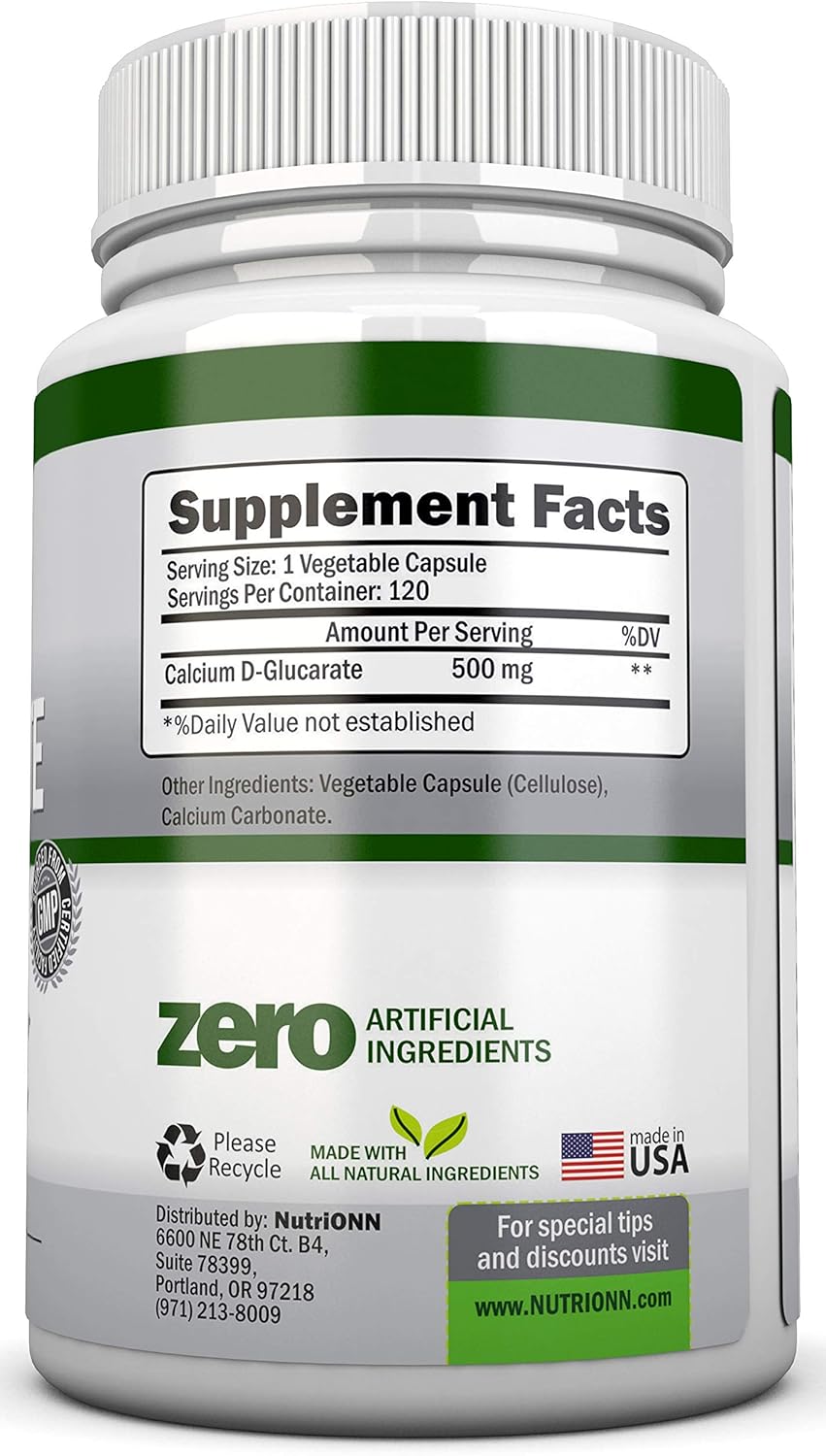 Premium 500mg Calcium D-Glucarate Capsules for Hormonal Balance & Cleansing - Supports Prostate, Breast, & Colon Health - 120 Veg Caps - BoostGo Australia