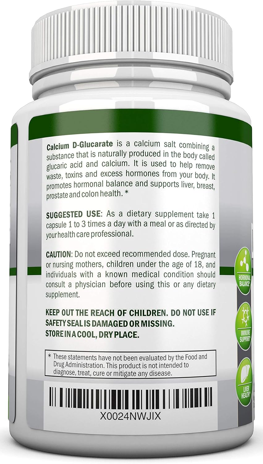 Premium 500mg Calcium D-Glucarate Capsules for Hormonal Balance & Cleansing - Supports Prostate, Breast, & Colon Health - 120 Veg Caps - BoostGo Australia