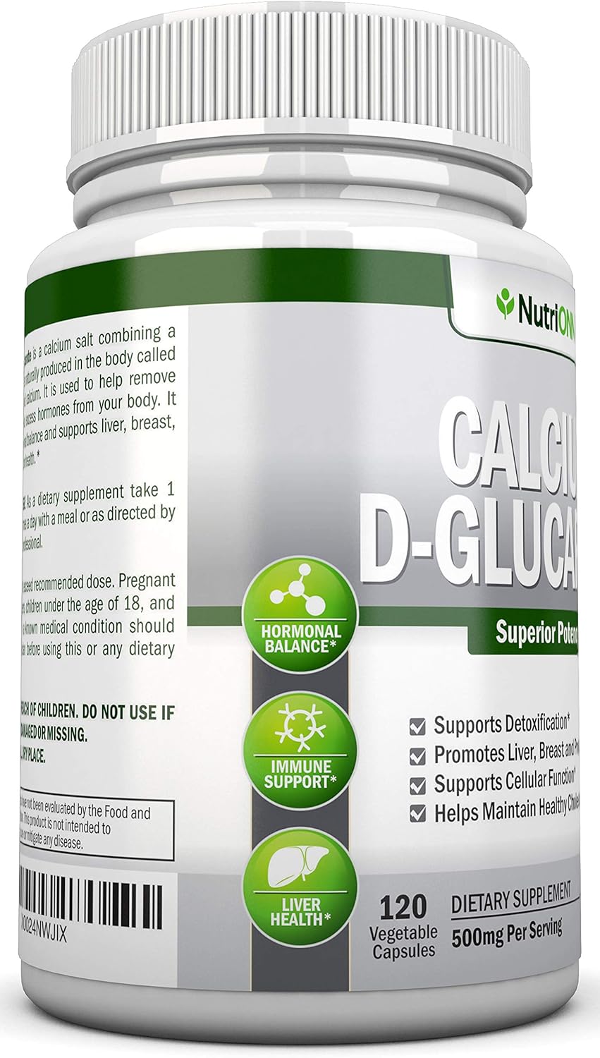 Premium 500mg Calcium D-Glucarate Capsules for Hormonal Balance & Cleansing - Supports Prostate, Breast, & Colon Health - 120 Veg Caps - BoostGo Australia