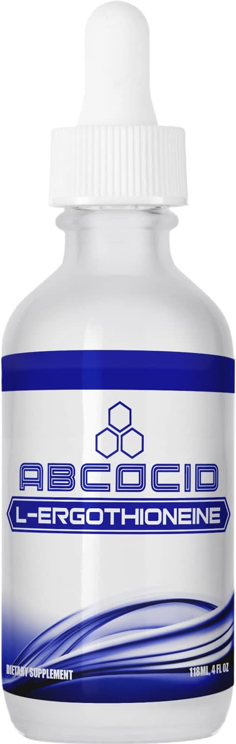 Premium ABCOCID L-Ergothioneine Liquid Supplement 490mg - 4 Oz Bottle - 240 Servings - Made in USA - Fast Absorption - High-Quality Ingredients - Non-GMO - GMP Certified - Cruelty-Free Formula
