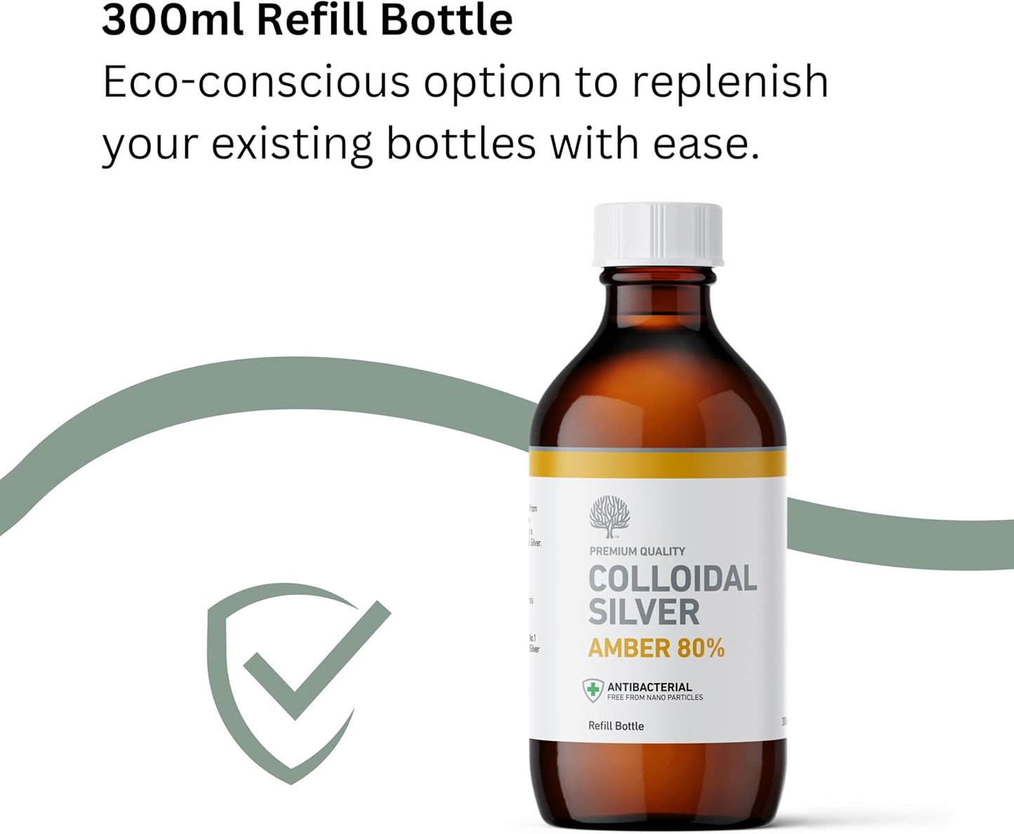 Premium Amber 80% True Colloidal Silver in 300ml Bottle from Nature's Greatest Secret