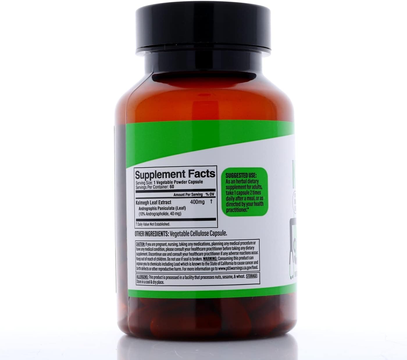 Premium Andrographis Paniculata Extract Capsules - 400mg | 60 Count | Herbalist Formulated