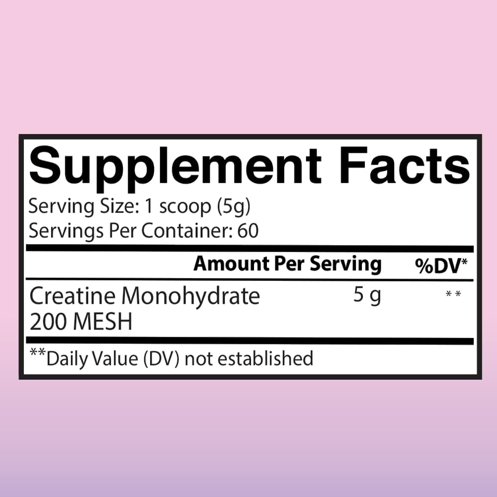 Premium Angry Supplements Creatine Monohydrate Powder for Women - Glute Builder Drink Mix, Unflavored, 60 Servings