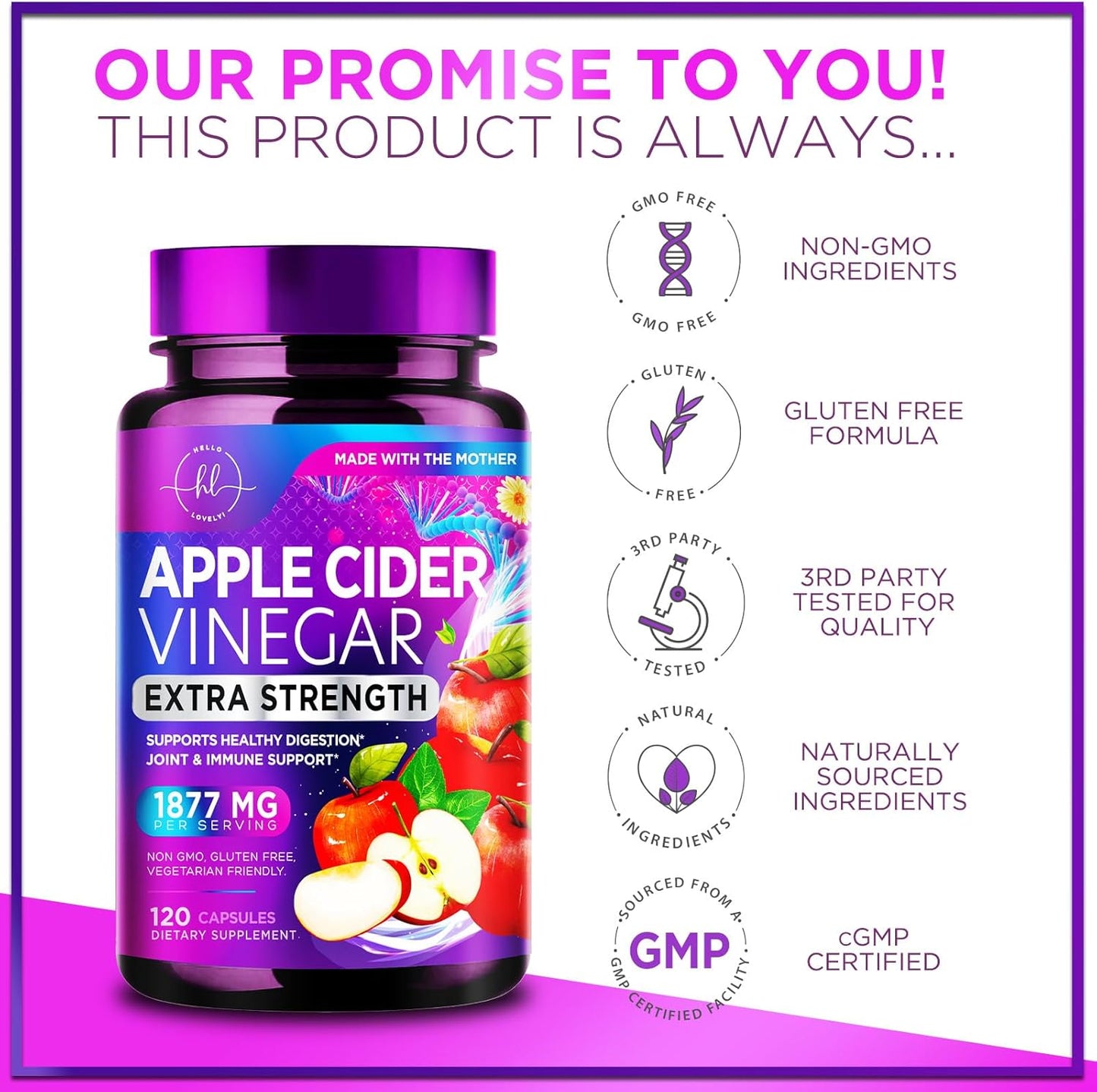 Premium Apple Cider Vinegar Pills with Vitamin D3 & Zinc - 1877mg ACV, Non-GMO, Gluten Free - Digestion, Energy & Immune Support - 120 Capsules - BoostGo Australia