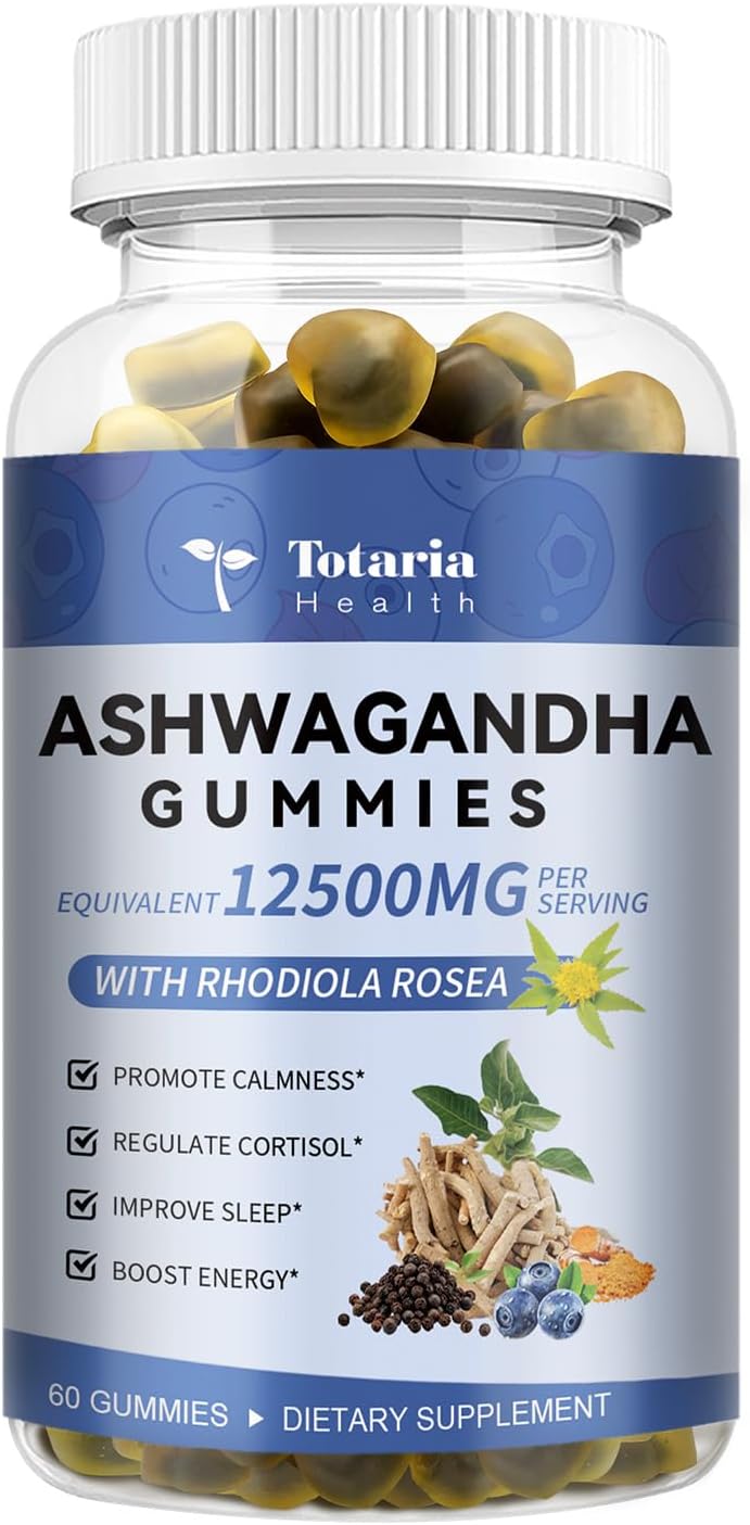 Premium Ashwagandha Gummies 2500mg for Women & Men with Ashwa Root, Magnesium Glycinate, Rhodiola Rosea - 60 Count