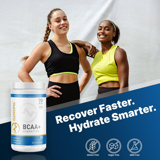 Premium BCAA+ Hydration Powder for Muscle Support & Recovery - 7g BCAA & 2.5g Electrolytes - Non-GMO, Gluten Free, Keto Friendly - Natural Flavor, Zero Sugar - 30 Servings