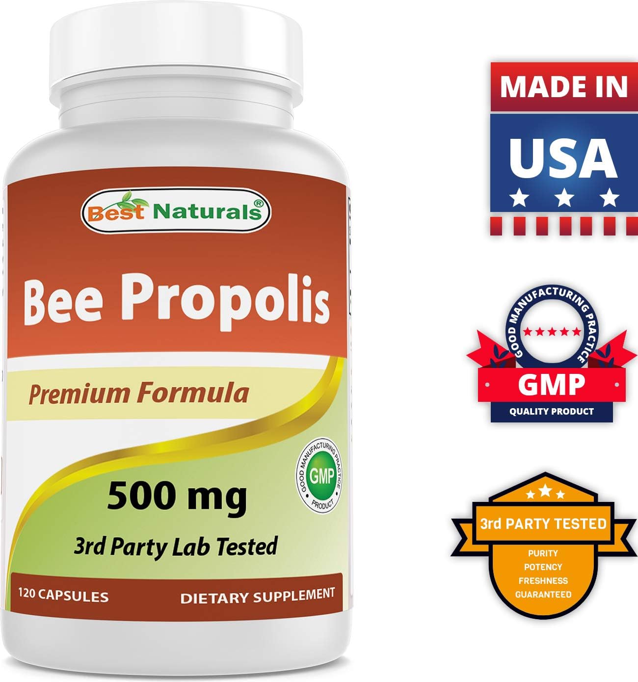 Premium Bee Pollen Complex with Bee Propolis - 1000 mg & 500 mg Formula for Natural Wellness