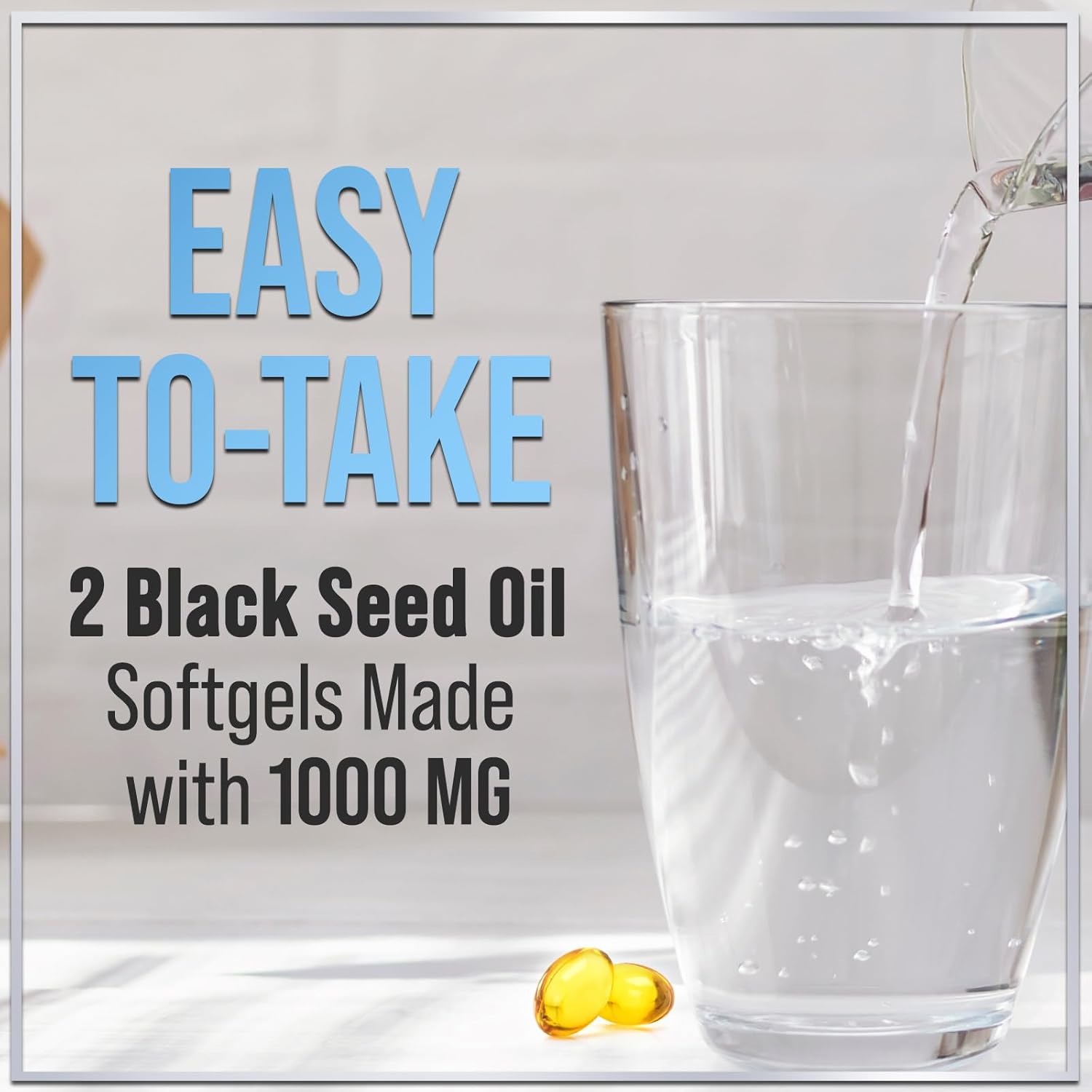 Premium Black Seed Oil Capsules 1000mg - Immune & Skin Support, Non-GMO & Vegan - 120 Softgels