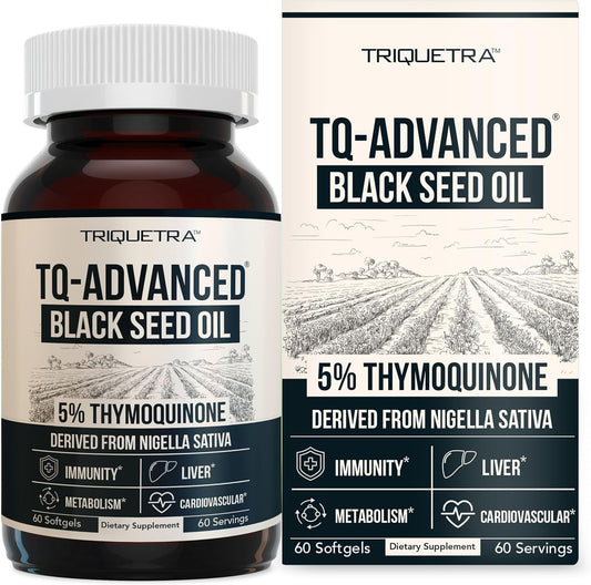Premium Black Seed Oil Capsules | High Thymoquinone Content | TQ-Advanced® Formula | 500 mg Strength | Nigella Sativa Extract | Vegan - 60 Capsules