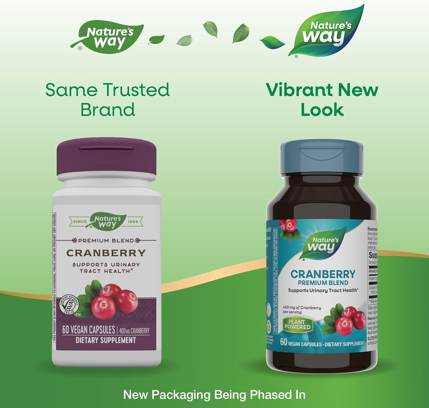 Premium Blend Cranberry Capsules for Urinary Tract Health Support - 100% Concentrate, 400mg, 60ct