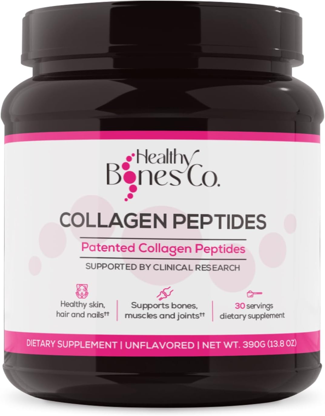 Premium Bone Health Collagen Peptides with Fortigel & Verisol for Joints, Skin, Hair, Nails - 30 Servings