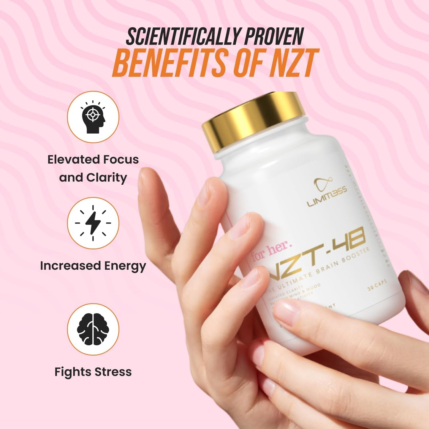 Premium Brain Booster for Her - Female-Focused Memory and Focus Supplement with Caffeine, Acetyl-L-Carnitine, and Vitamins B6 B12