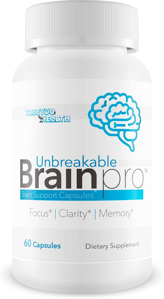 Premium Brain Support Supplement for Memory and Focus - Natural Brain Health for Women & Men - Unbreakable Brain Pro - True You Health Brain Support