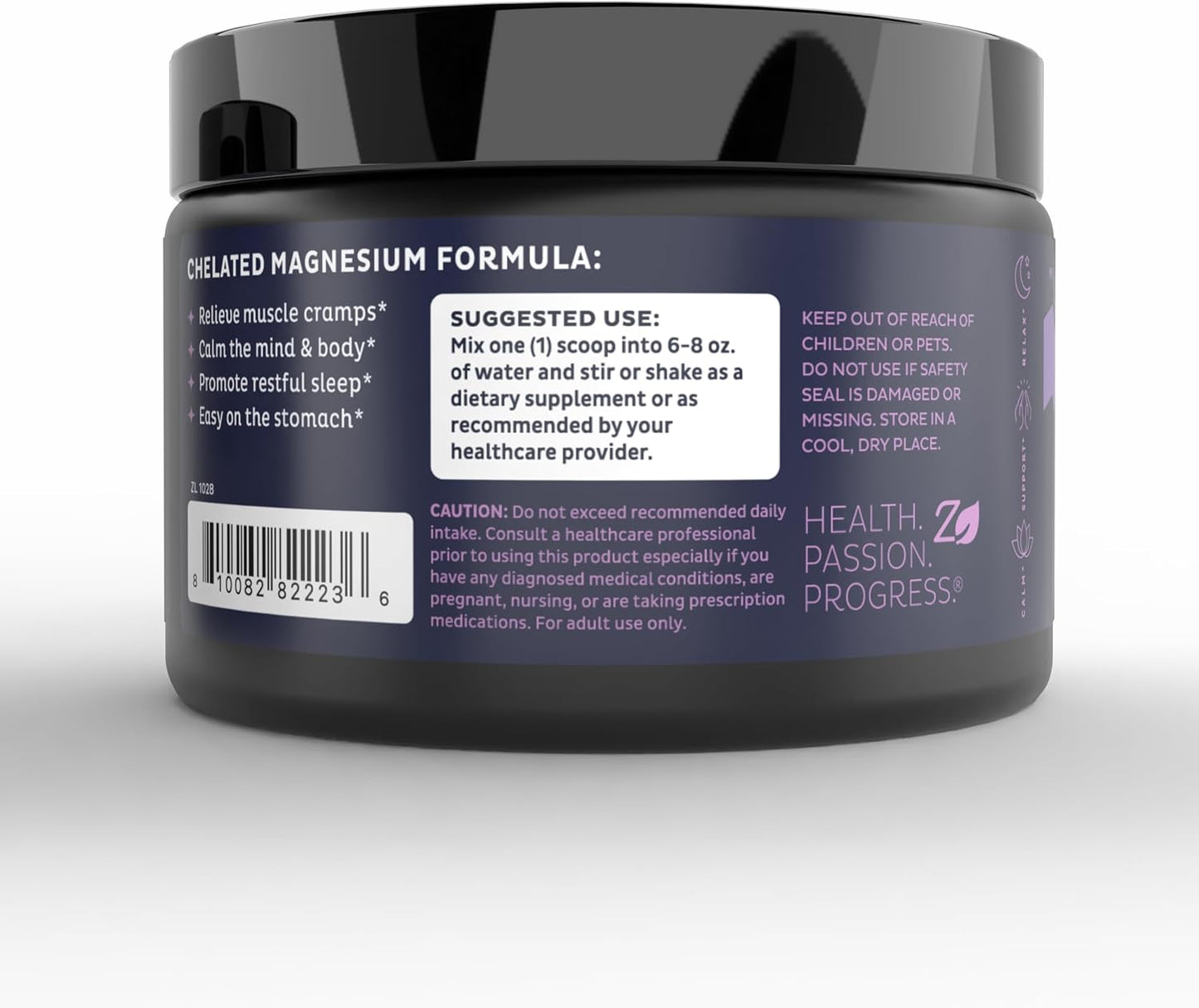 Premium Chelated Magnesium Complex with Peach Mango Flavor - Triple Blend Magnesium Drink Mix (30 Servings)