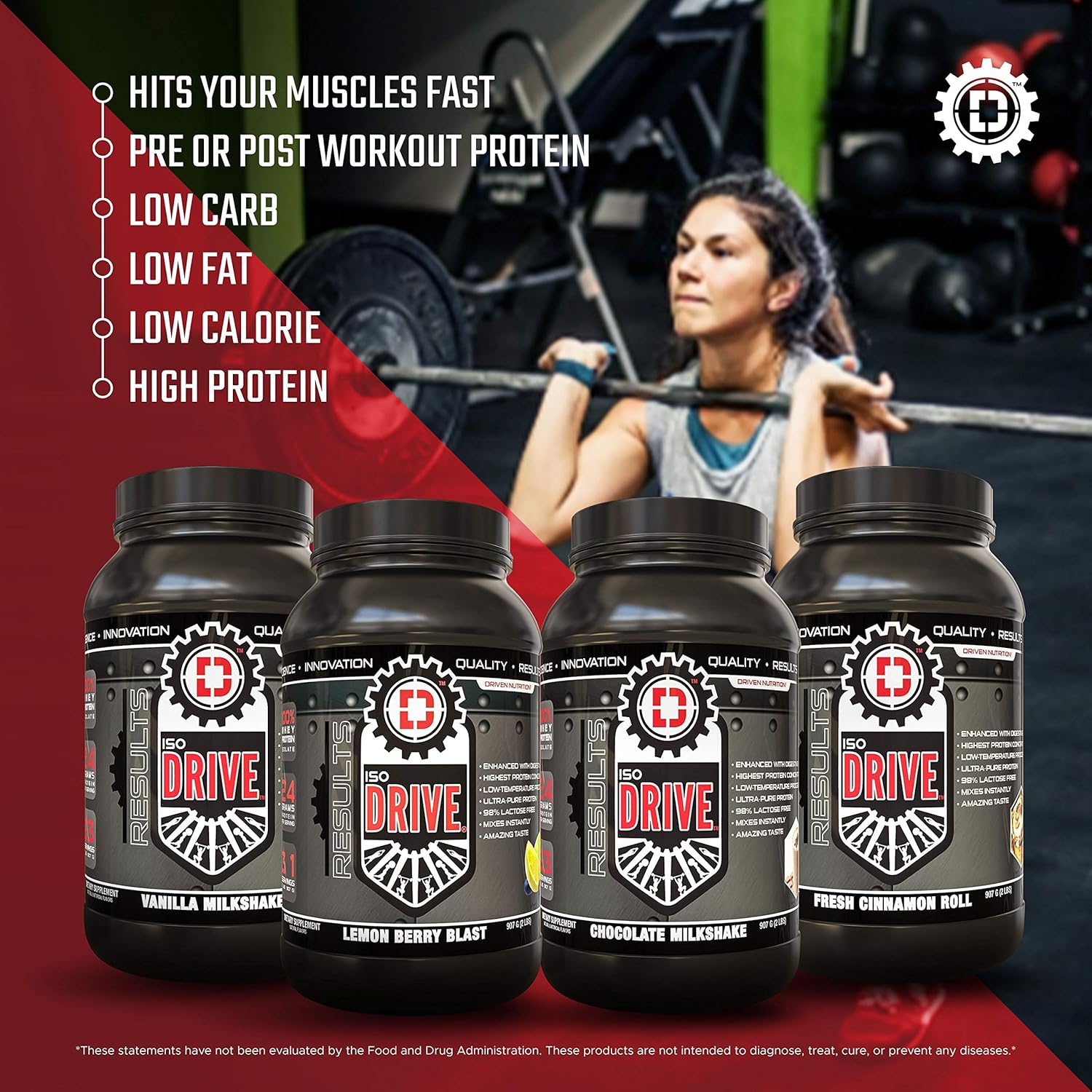 Premium Chocolate Milkshake Flavored Driven Nutrition ISODRIVE Whey Isolate - 2 Pound Pack