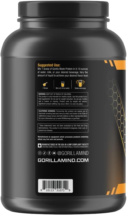 Premium Chocolate Peanut Butter Gorilla Mind Protein Powder - 25g Whey Isolate & Concentrate for Muscle Recovery (30 Servings) - BoostGo Australia