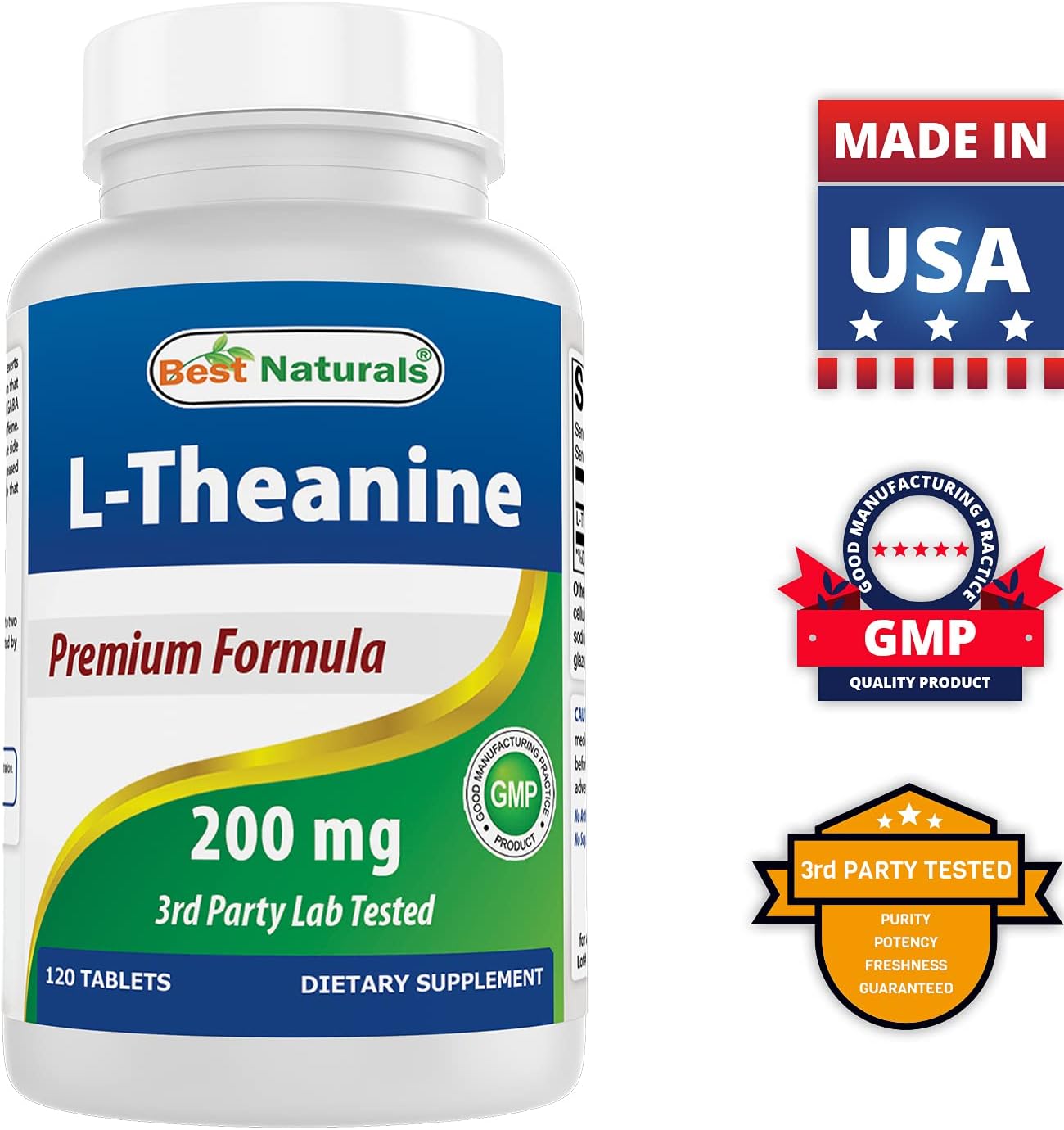 Premium Choline Bitartrate 650mg & L-Theanine 200mg Supplement for Cognitive Support