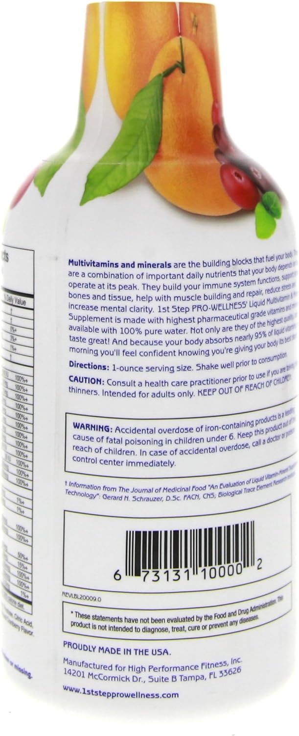 Premium Citrus Burst Liquid Multi-Vitamin and Mineral Supplement for Optimal Wellness, 16 oz - High Performance Formula