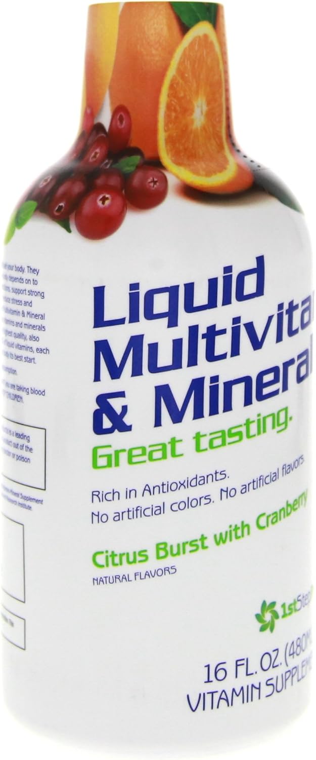 Premium Citrus Burst Liquid Multi-Vitamin and Mineral Supplement for Optimal Wellness, 16 oz - High Performance Formula