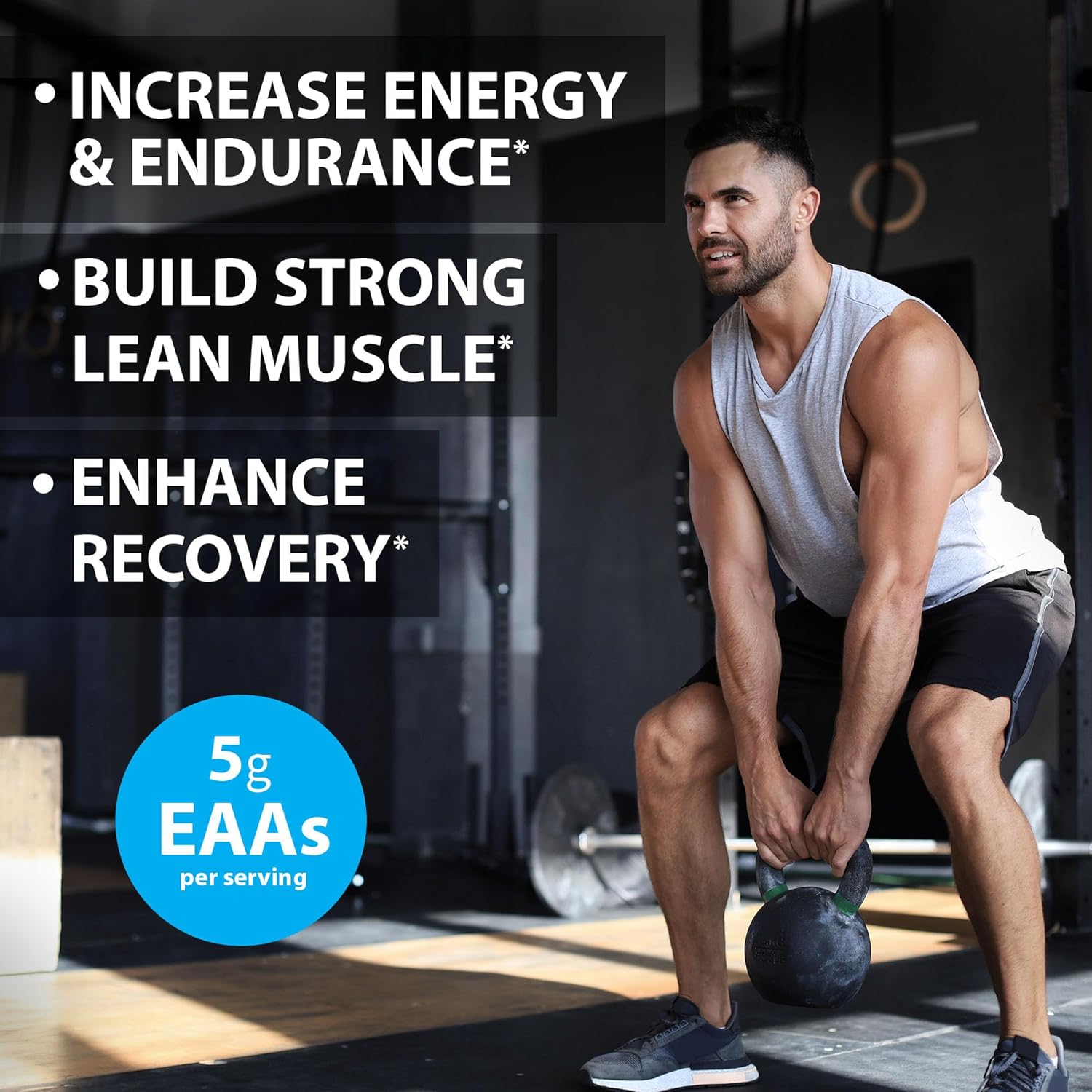 Premium Citrus Flavored Essential Amino Acids Powder with Optimized BCAA Ratio - Increase Energy, Muscle & Recovery - Vegan & Keto - 30 Servings