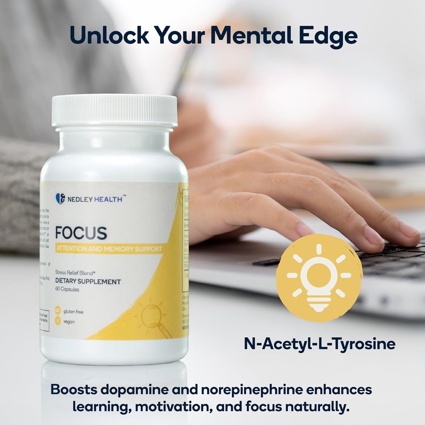 Premium Cognitive Enhancement Supplement with Natural Nootropics - Memophenol, Bacopa, & DMAE - 60 Veggie Capsules - Boost Focus and Memory