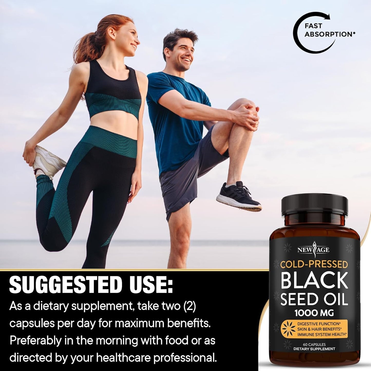 Premium Cold-Pressed Black Seed Oil Capsules - Non-GMO & Vegetarian - 120 Softgels - Pure Nigella Sativa Oil from Black Cumin Seeds