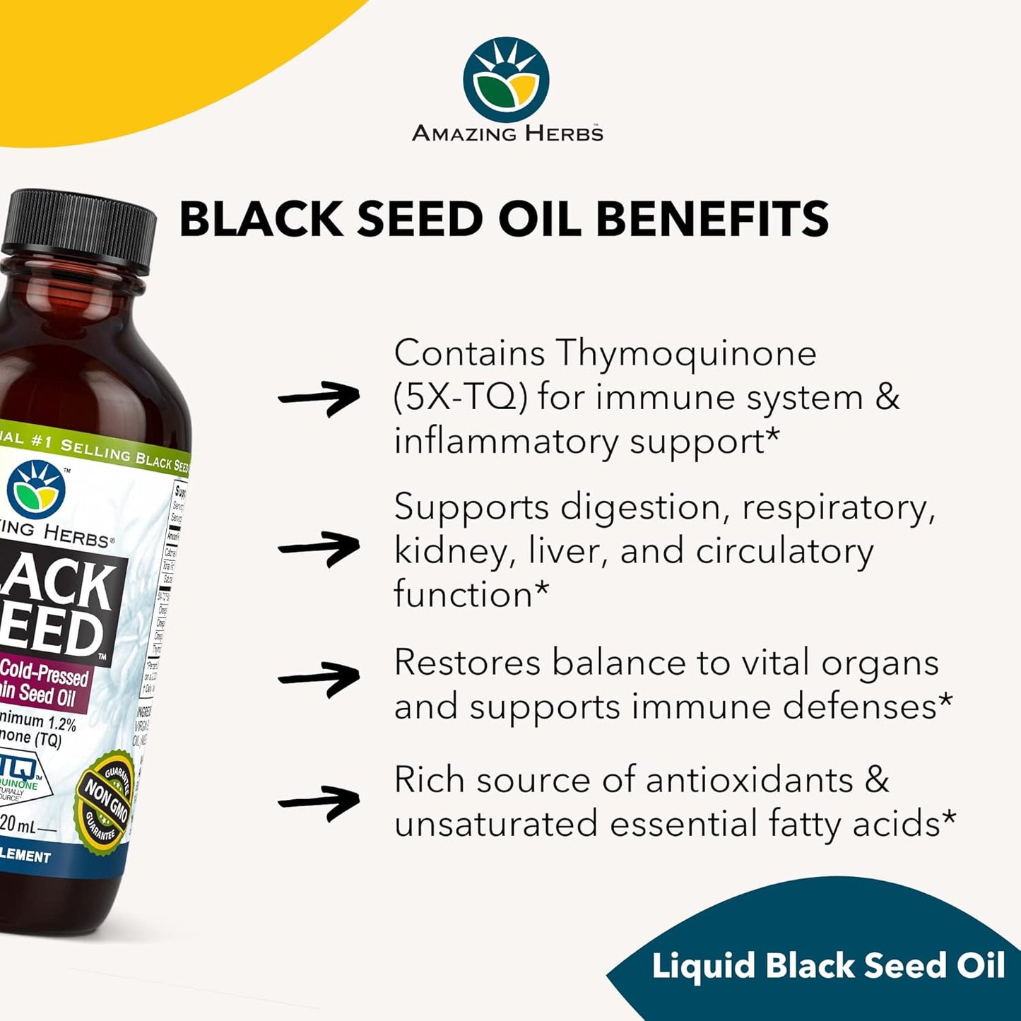 Premium Cold Pressed Black Seed Oil for Digestive Health, Immune Support, and Joint Mobility - 4 Fl Oz Bottle
