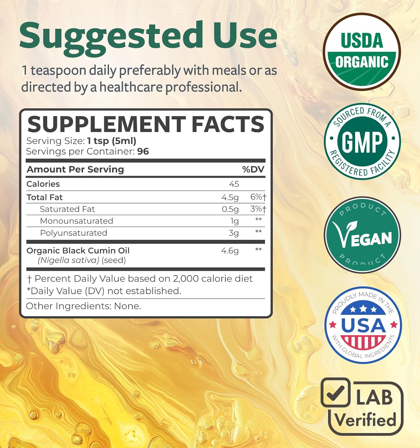 Premium Cold-Pressed Black Seed Oil Liquid & Capsule Combo - 2 Month Supply - Non-GMO Nigella Sativa Oil - Healths Harmony