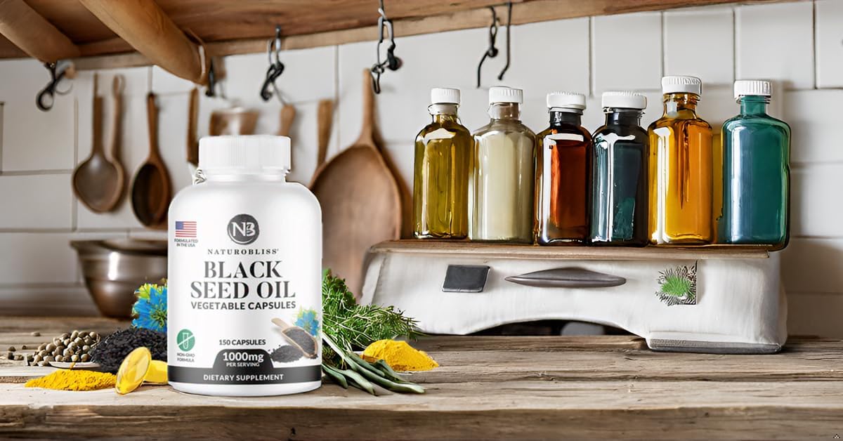 Premium Cold-Pressed Black Seed Oil Softgels - Skin Health Support - Non-GMO & Vegan - 1000mg Per Serving - 75 Servings