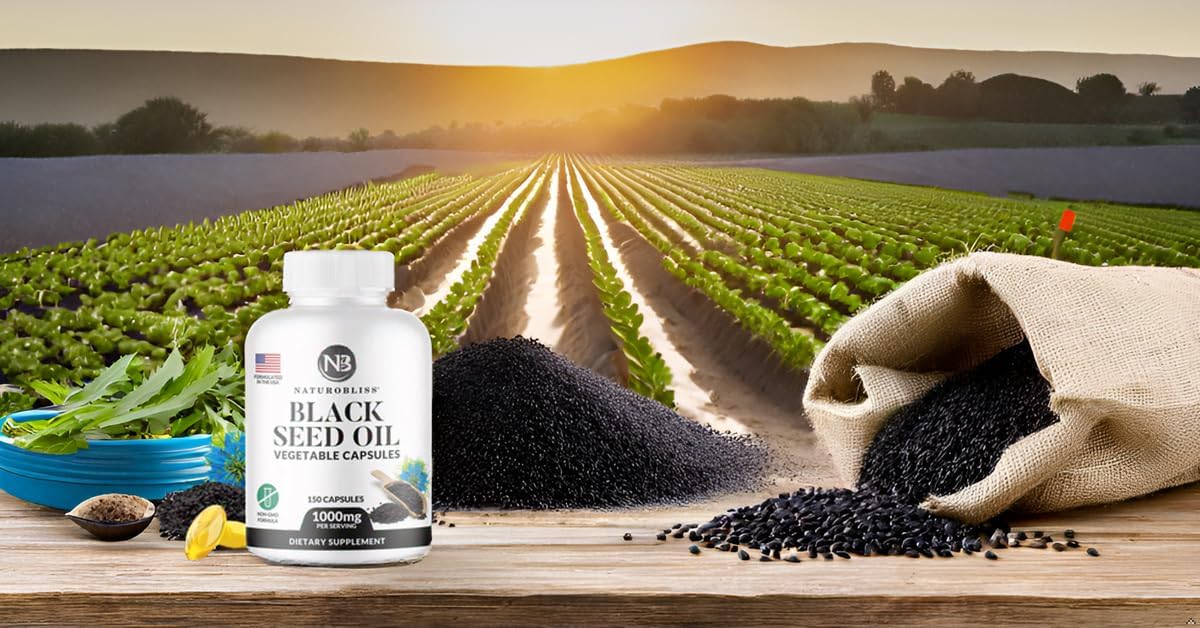Premium Cold-Pressed Black Seed Oil Softgels - Skin Health Support - Non-GMO & Vegan - 1000mg Per Serving - 75 Servings