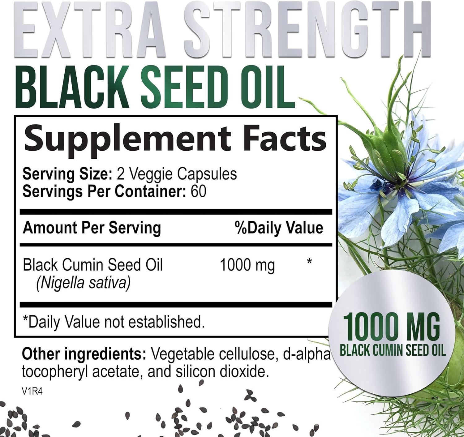 Premium Cold-Pressed Black Seed Oil Softgels 1000mg - Pure Nigella Sativa Supplement for Skin & Immune Support - Extra Strength Non-GMO Antioxidant - 120 Softgels