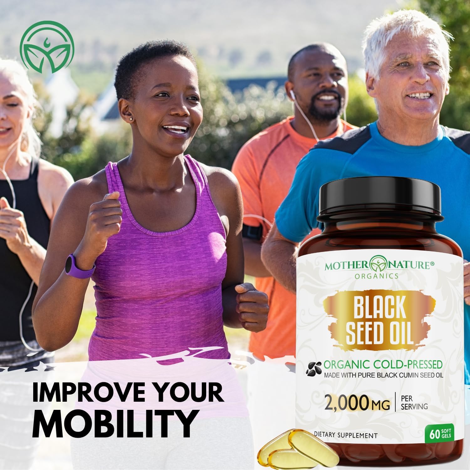 Premium Cold Pressed Organic Turkish Black Seed Oil Capsules - High TQ, Non-GMO, Immune Support & Digestive Health - 60ct