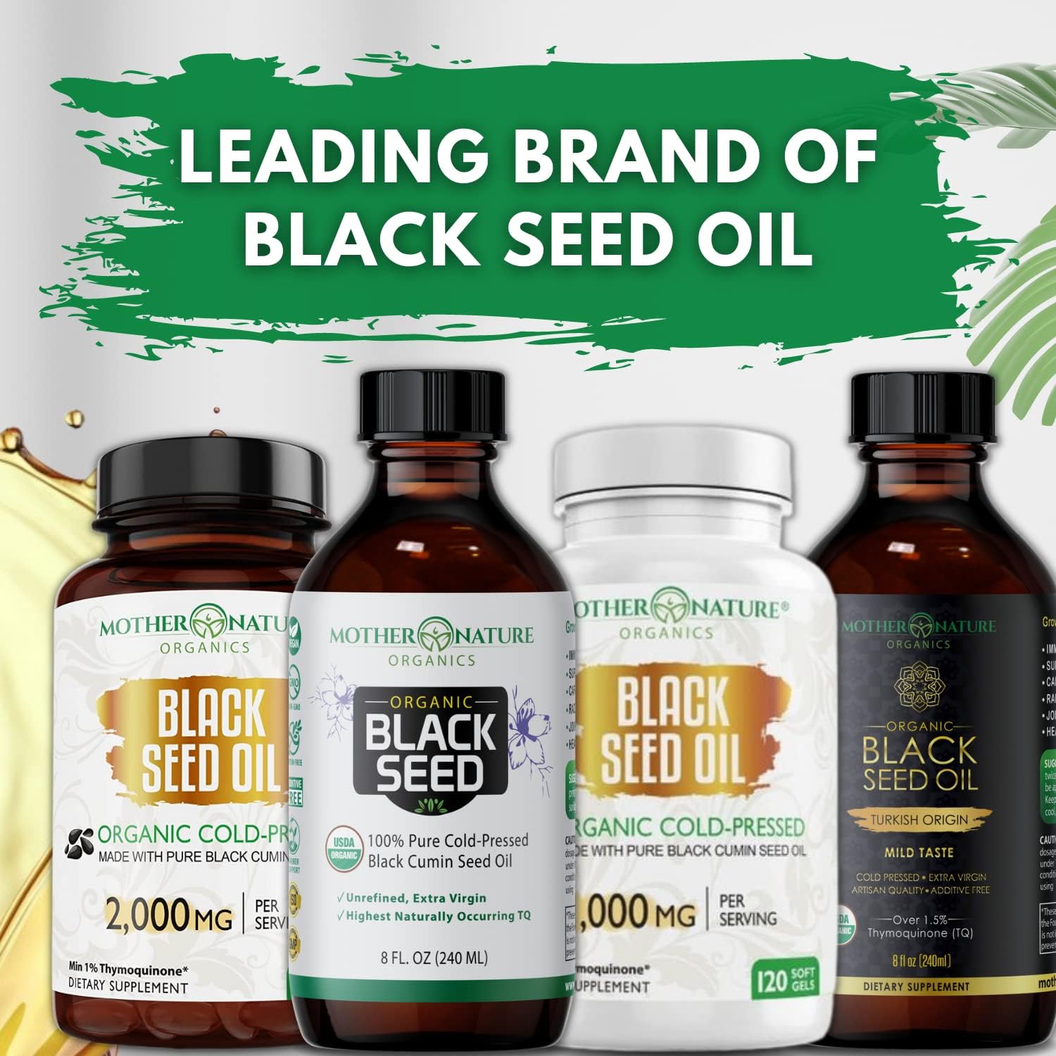 Premium Cold Pressed Organic Turkish Black Seed Oil Capsules - High TQ, Non-GMO, Immune Support & Digestive Health - 60ct
