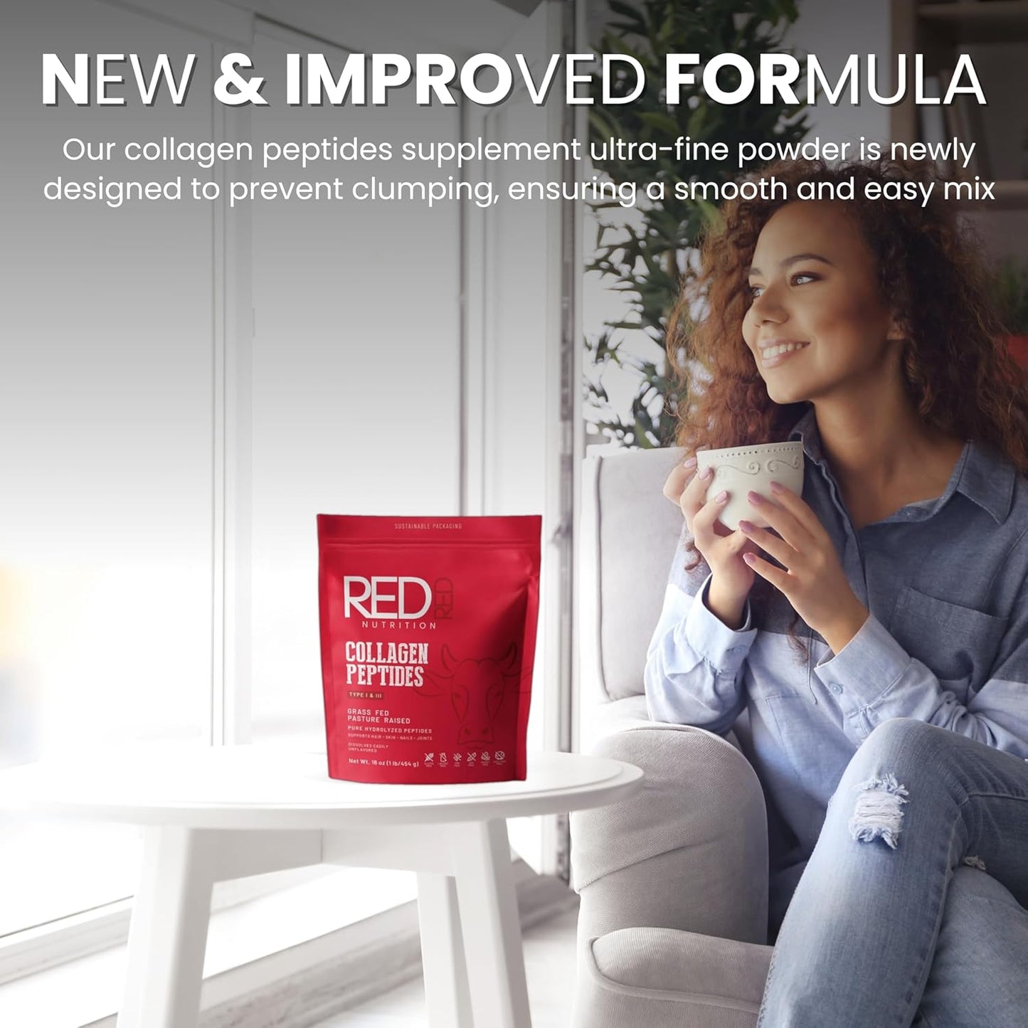 Premium Collagen Peptides Powder for Women - Hydrolyzed for Better Absorption - Supports Hair Growth, Skin Elasticity, Nail Strength, and Joint Health - Beauty and Wellness Supplement by REDRED Nutrition