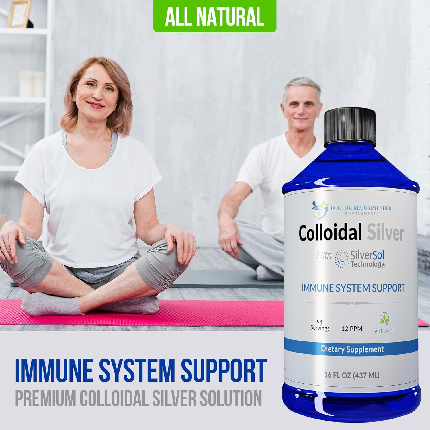 Premium Colloidal Silver Liquid - 12 PPM Doctor Recommended Supplement for Immune Support, Vegan Ionic Silver Water Daily Mineral Supplement - 3 Pack of 16 Fl oz Bottles - BoostGo Australia