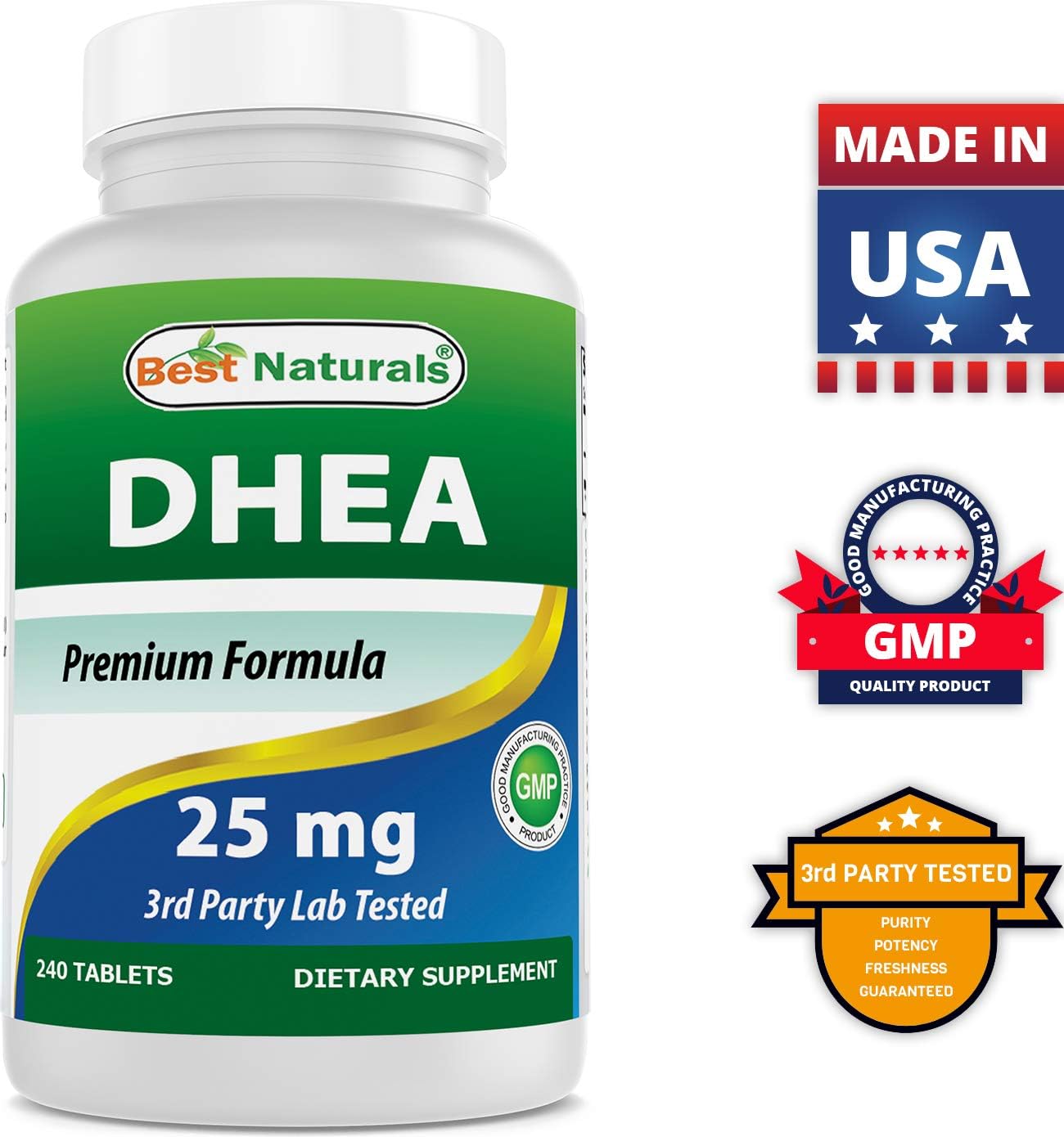 Premium DHEA 25mg with Ashwagandha Extract 500mg for Optimal Wellness