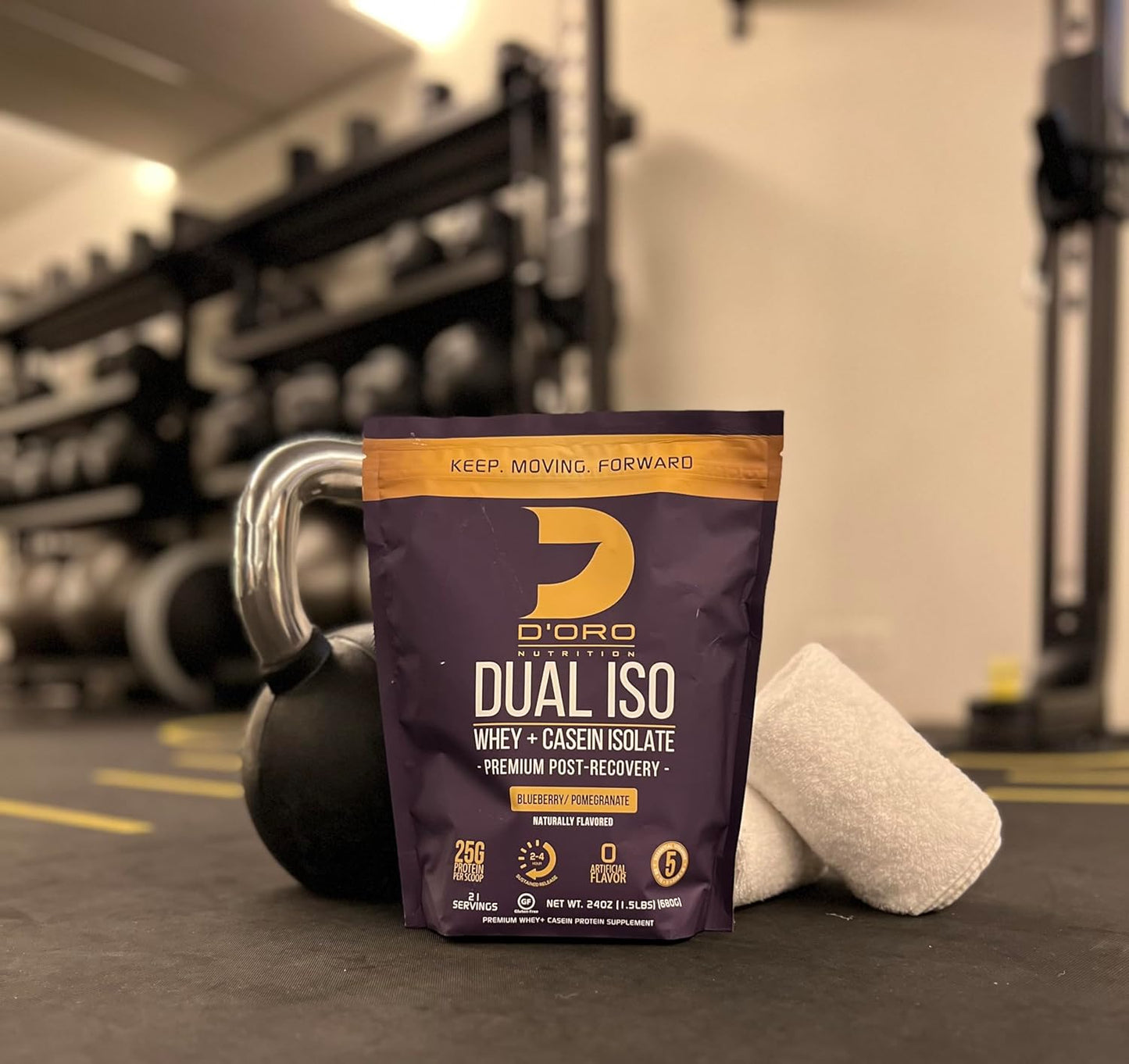 Premium D’Oro Nutrition Blueberry & Pomegranate Whey & Casein Isolate Protein Powder - 27G Protein Per Scoop - Post Recovery