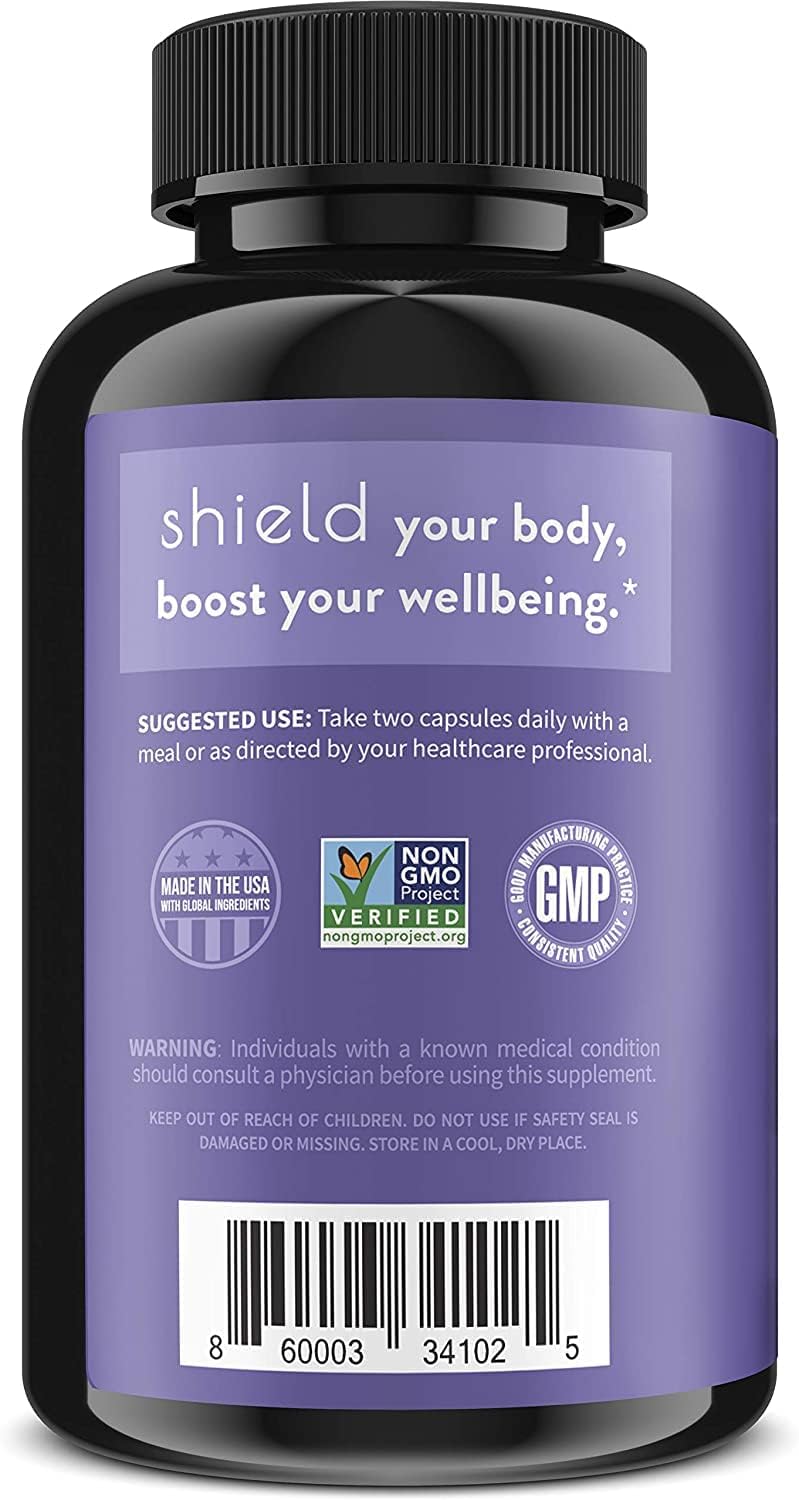 Premium Elderberry Capsules with Zinc, Vitamin C, Echinacea, and Bee Propolis - Immune Support Booster - 600 mg Black Elderberry Pills - 60 Count