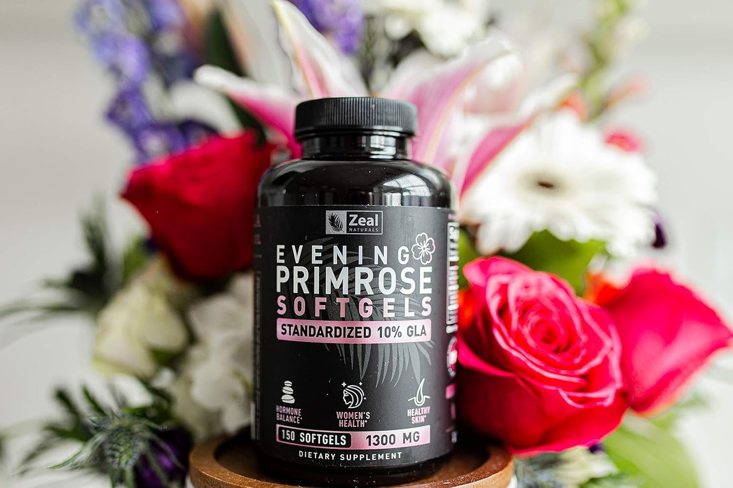 Premium Evening Primrose Oil Capsules (150 Liquid Softgels | 1300mg) - Natural Hormone Support for Women - Cold Pressed with 10% GLA - by Zeal Naturals