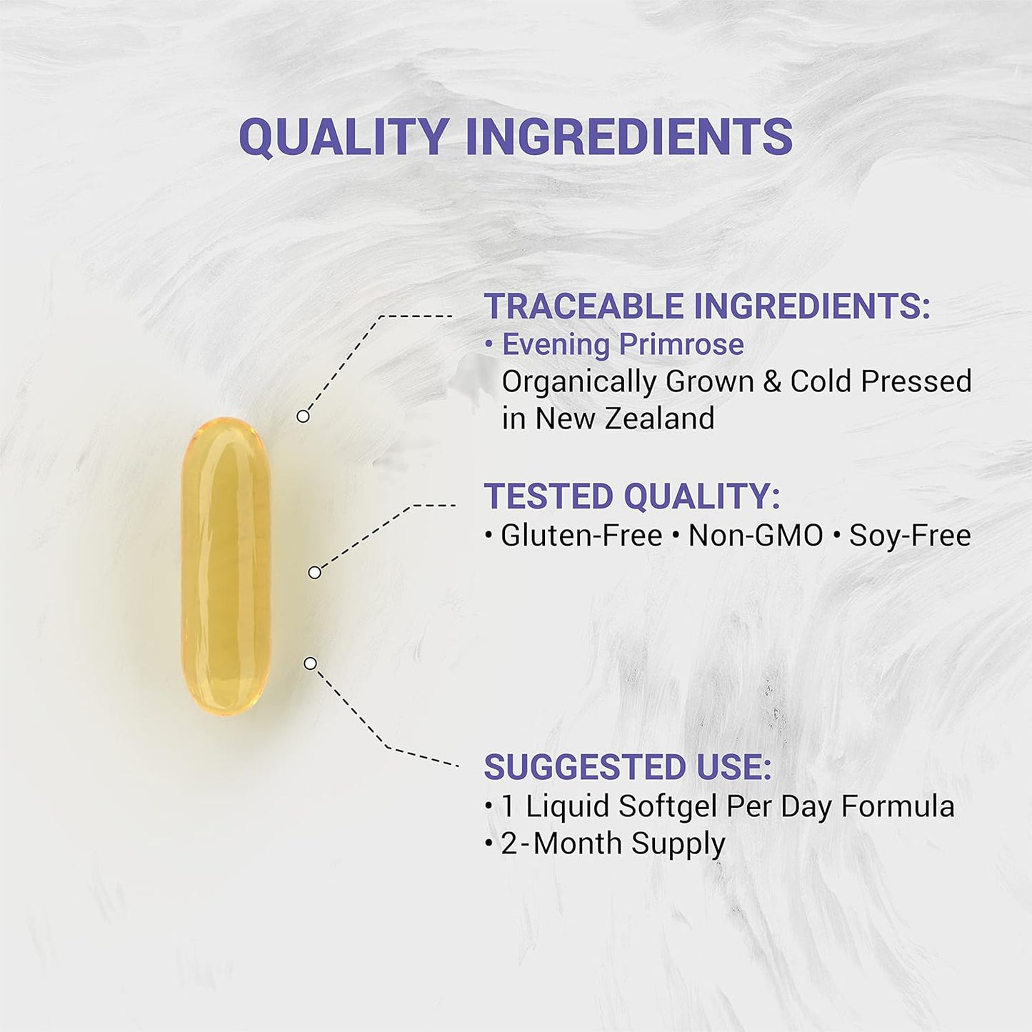 Premium Evening Primrose Oil Softgels from New Zealand | 1300mg | Non-GMO, Soy & Gluten Free | 60 Count