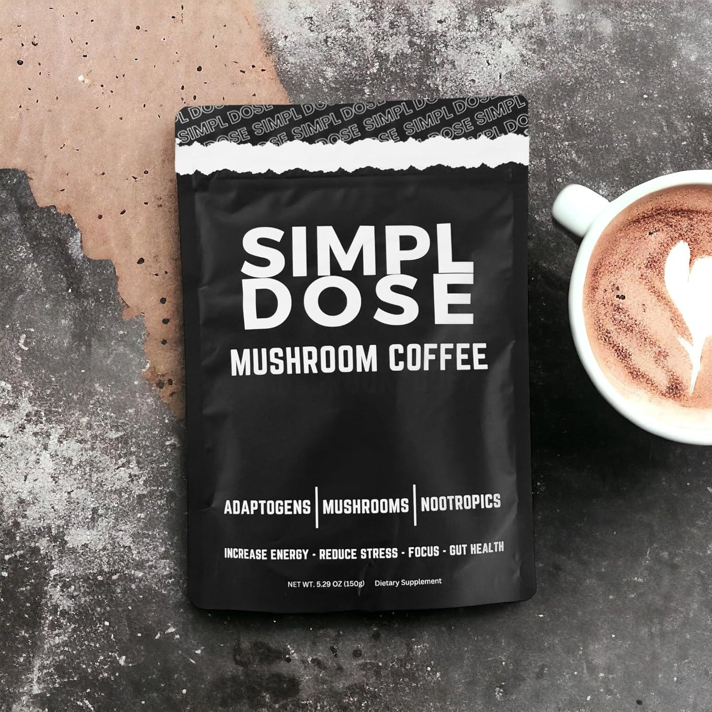 Premium Everyday Mushroom Coffee for Better Energy, Focus, Digestion, and Immunity - 30 Servings from SIMPL DOSE