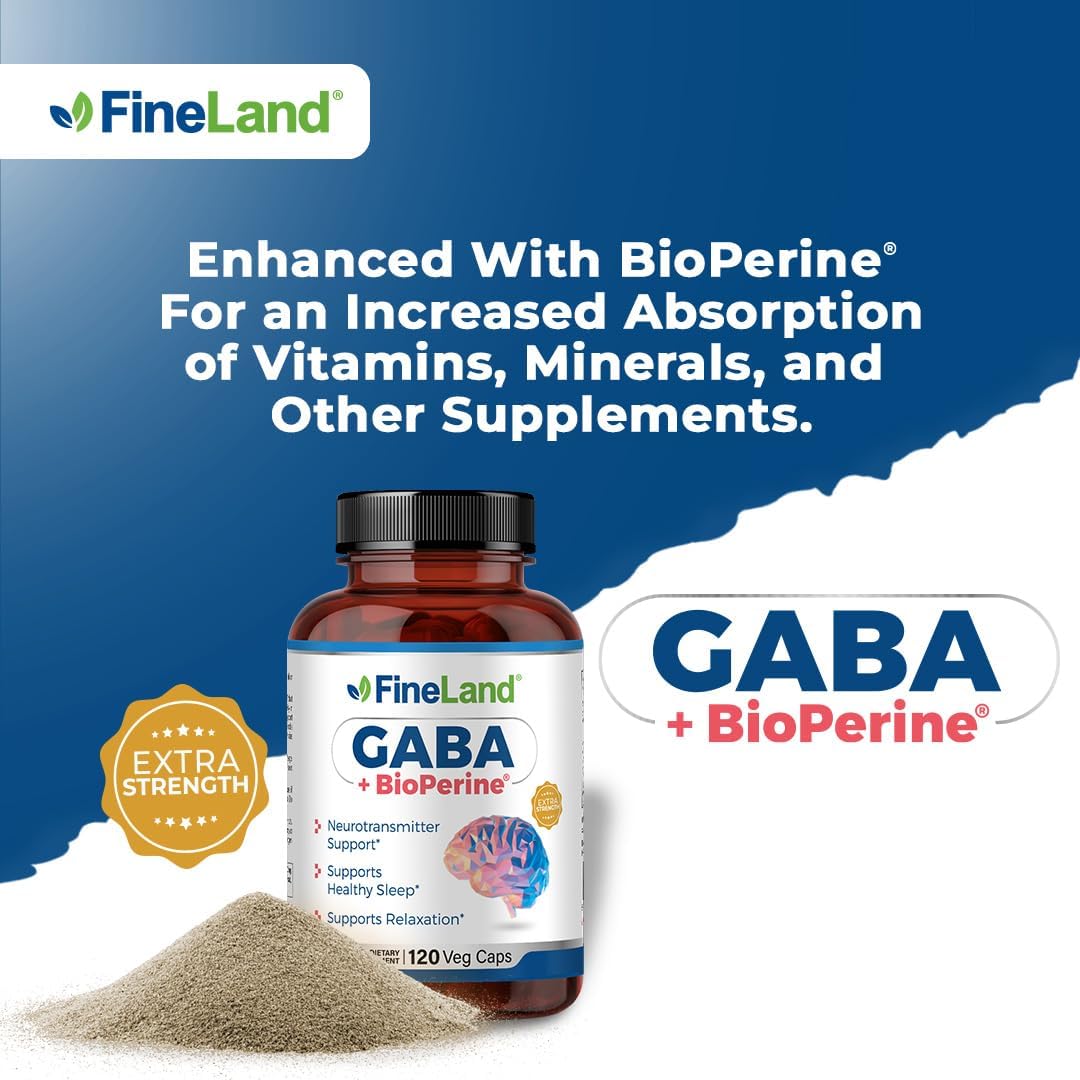 Premium GABA + Bioperine® Supplement - 1,500mg High Absorption Max Strength for Brain Focus & Relaxation - 120 Vegan Pills - BoostGo Australia