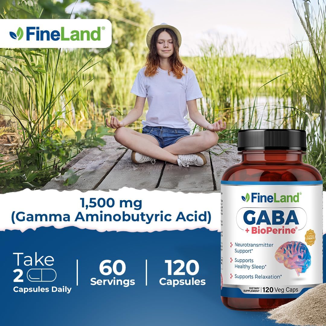 Premium GABA + Bioperine® Supplement - 1,500mg High Absorption Max Strength for Brain Focus & Relaxation - 120 Vegan Pills - BoostGo Australia