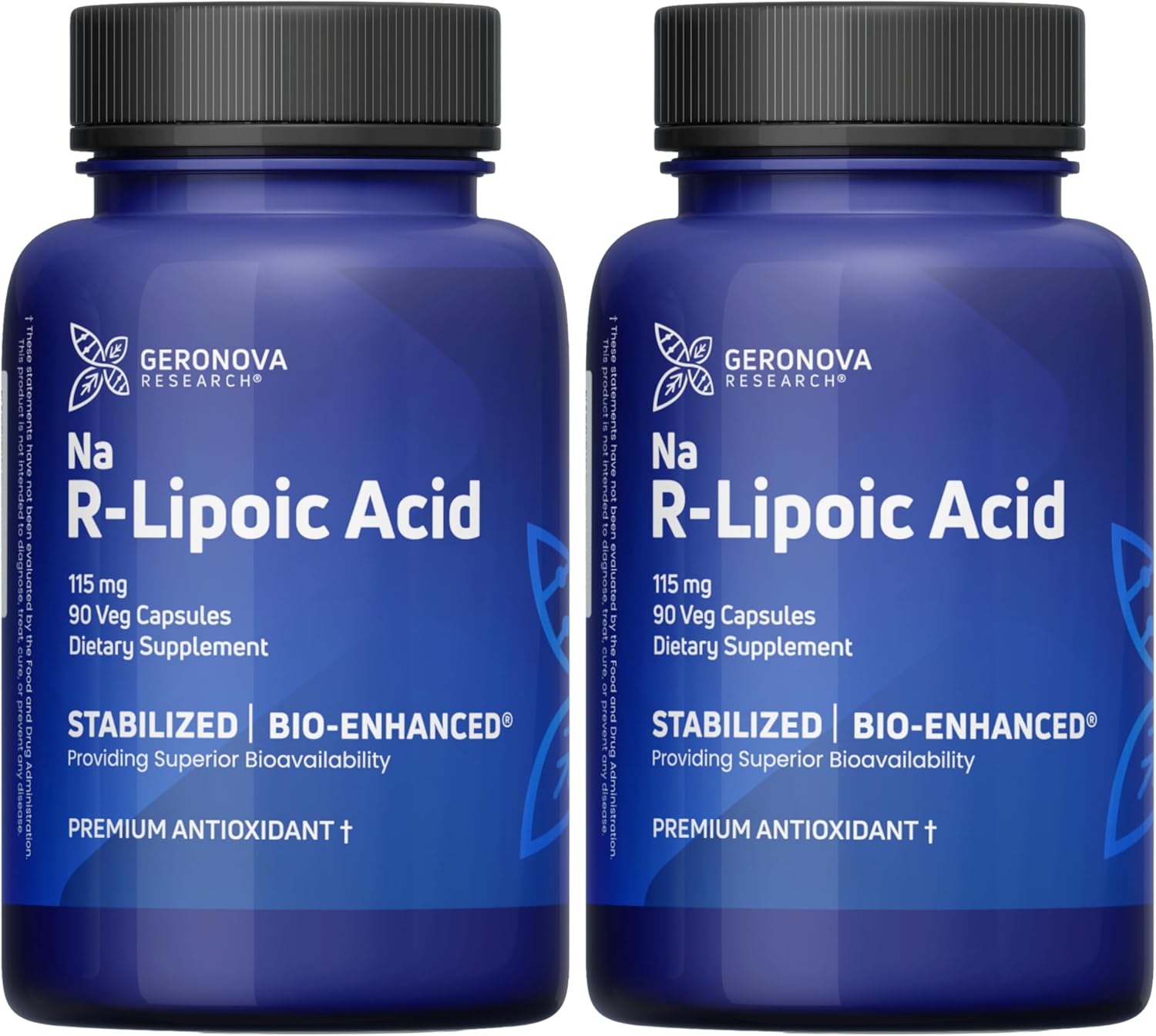 Premium Geronova Research R-Lipoic Acid 115mg Capsules - Enhanced Bioavailability for Metabolic Health & Anti-Aging - Gluten Free & Non-GMO