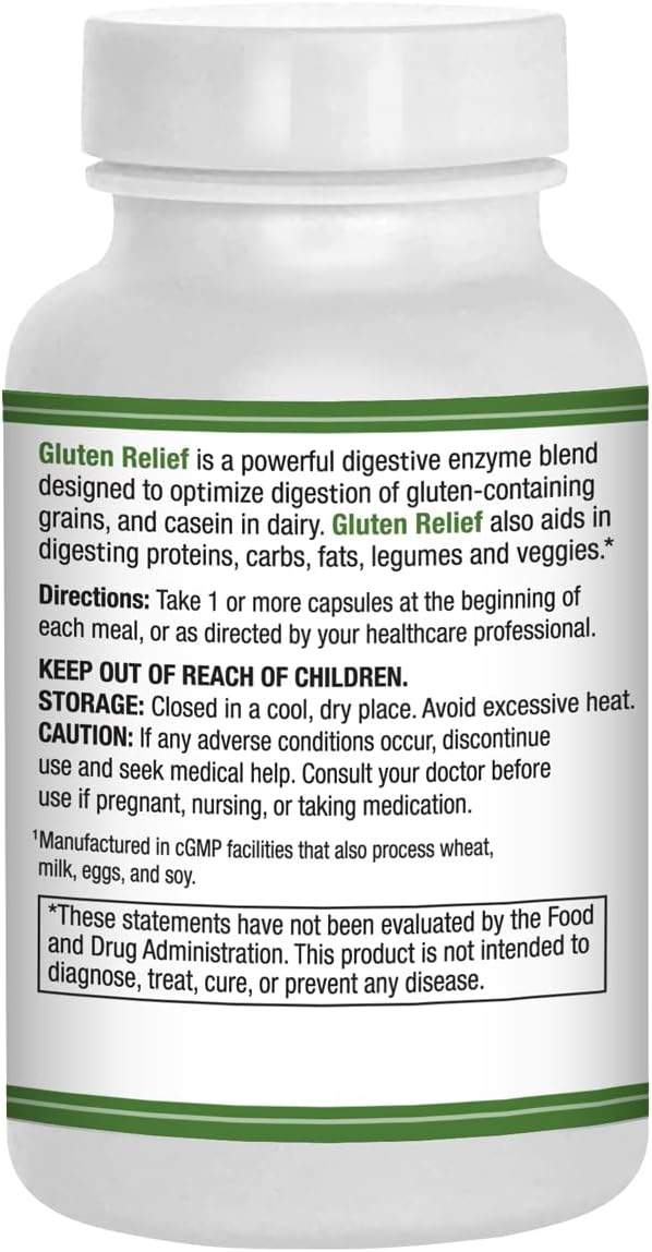 Premium Gluten Digestive Enzyme Formula - 90 Vegetarian Capsules - DPP-IV Enzyme Complex for Gluten Relief - AST Enzymes