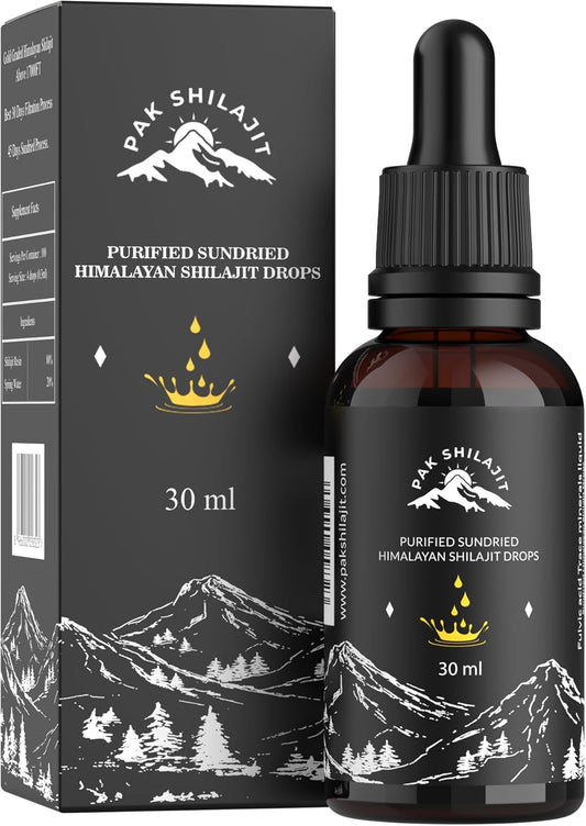 Premium Gold Graded Himalayan Shilajit Liquid Drops - 30ML Pack, Rich in Fulvic & Humic Acid, Directly Sourced Above 17000FT