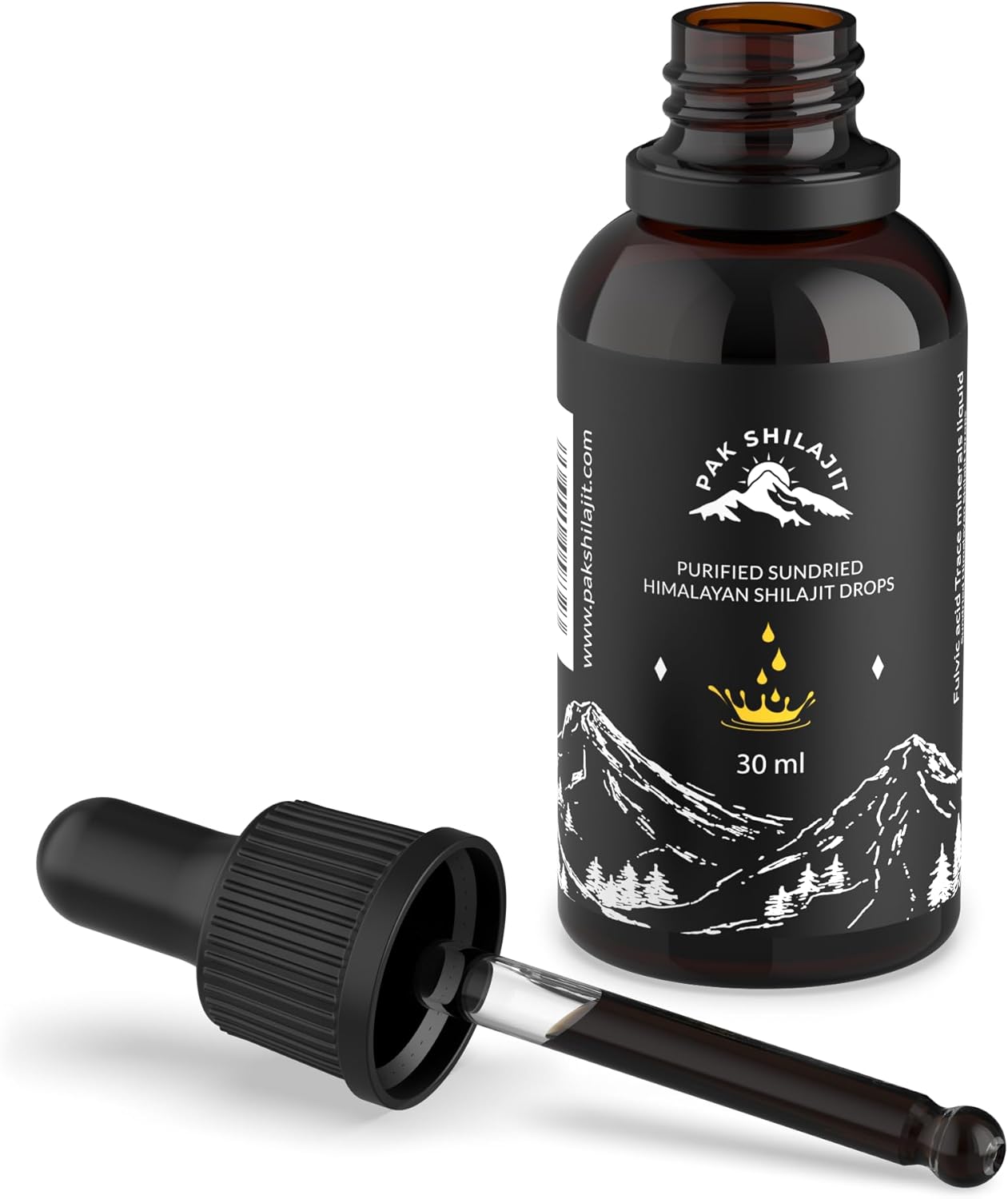Premium Gold Graded Himalayan Shilajit Liquid Drops - 30ML Pack, Rich in Fulvic & Humic Acid, Directly Sourced Above 17000FT