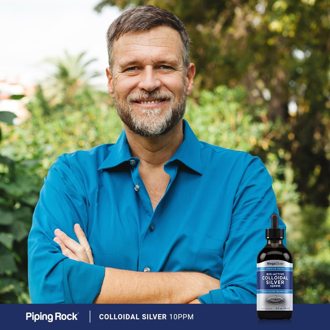 Premium Grade 10 ppm Colloidal Silver Liquid Drops - 4 oz | Bio Active Formula with Nano Silver Technology | Non-GMO, Gluten Free