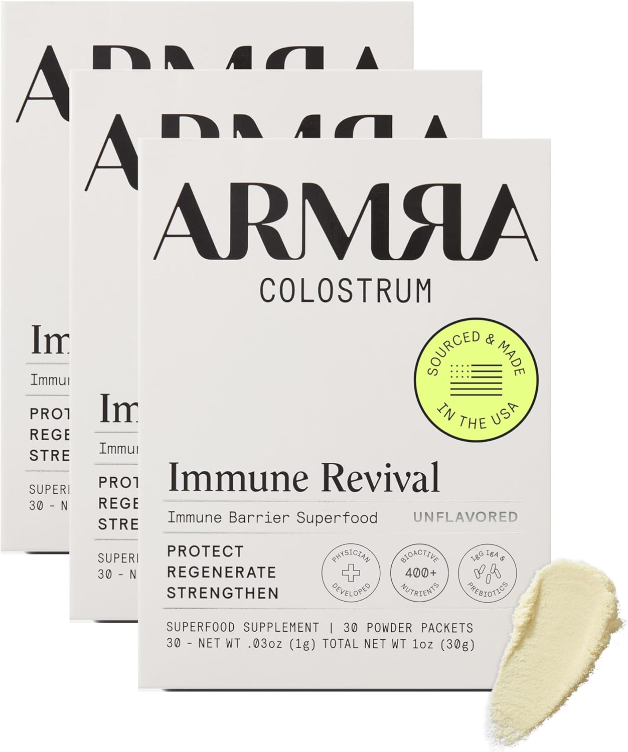 Premium Grass-Fed Colostrum Powder for Gut Health, Immunity, Skin & Hair - Contains 400+ Bioactive Nutrients - Keto & Gluten-Free - Unflavored Bundle (90 Servings)
