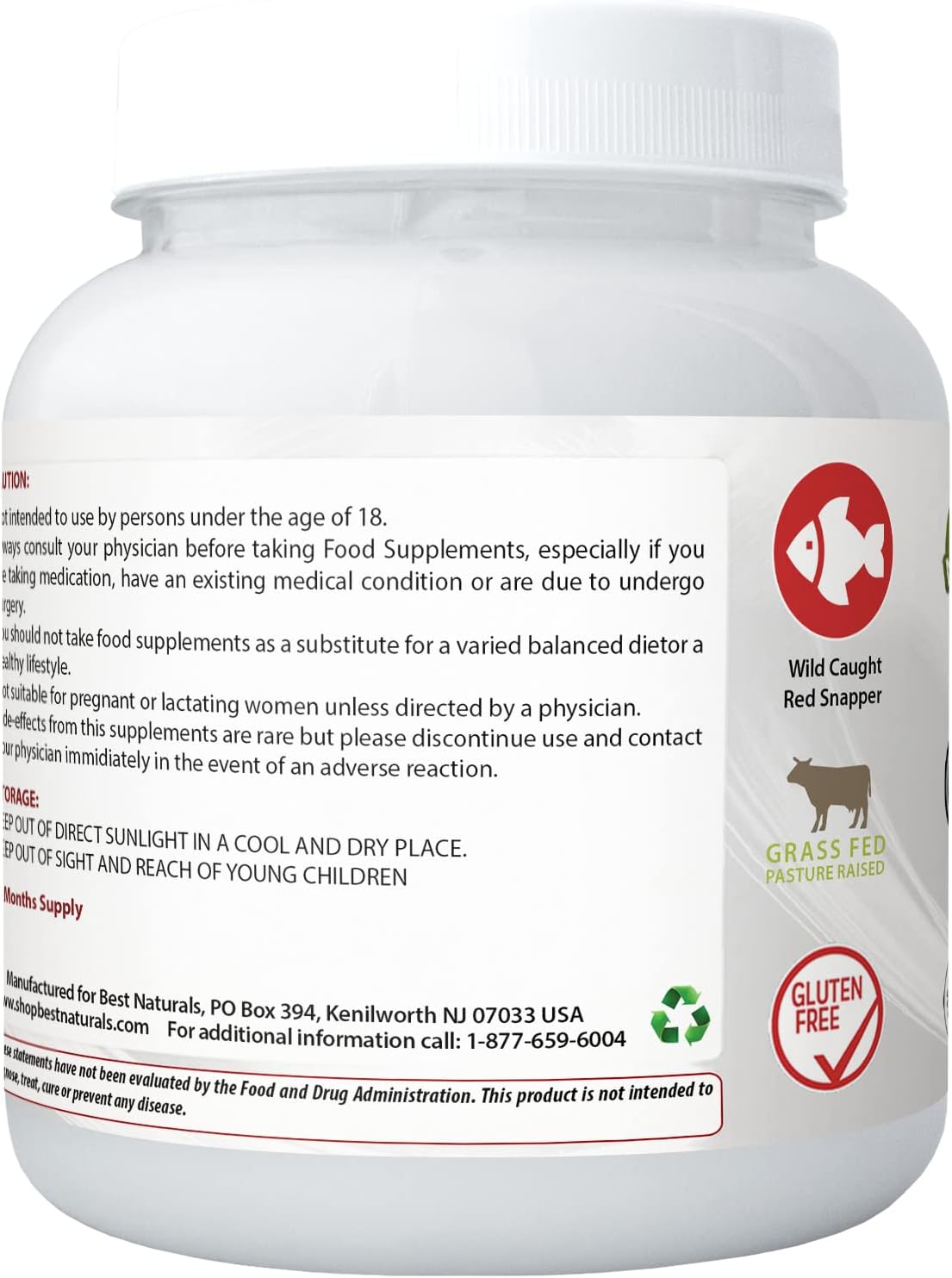 Premium Grass-Fed Unflavored Collagen Peptides Protein Powder - Type I, II, III, V & X - 1lb - Soluble & Mixable